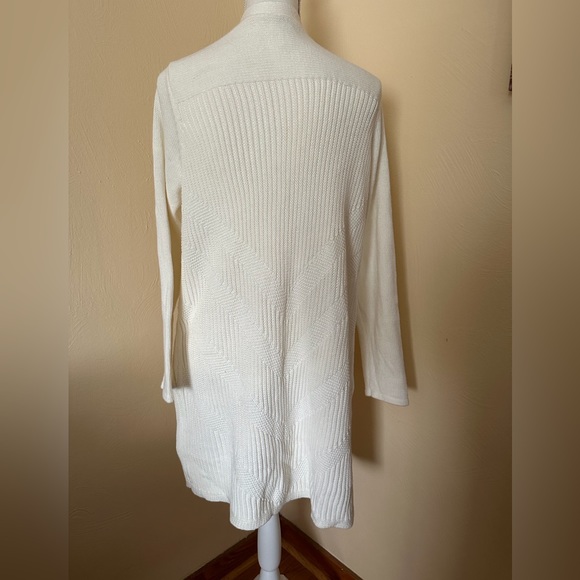 Chico’s Ivory Long Open Cardigan Sweater - Picture 4 of 8